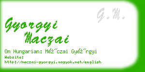 gyorgyi maczai business card